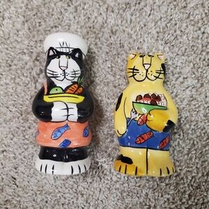Vintage Catzilla Chef Cats Salt & Pepper Shakers by Candace Reiter Designs